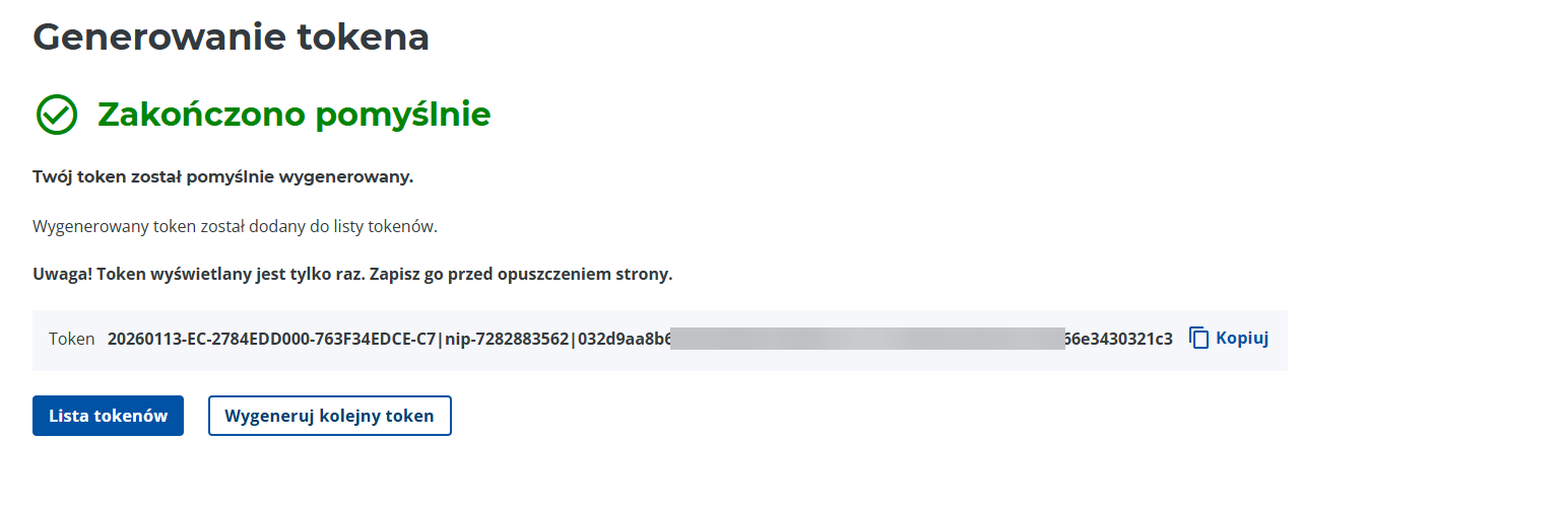platformaERP - KSeF - odbiór tokenu w KSeF