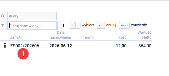 platformaERP - powiązanie zamówienia z fakturą zaliczkową