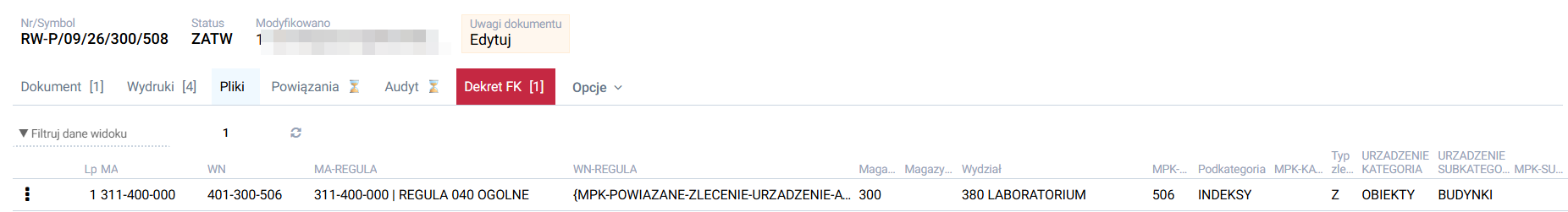 MPK dokumentu